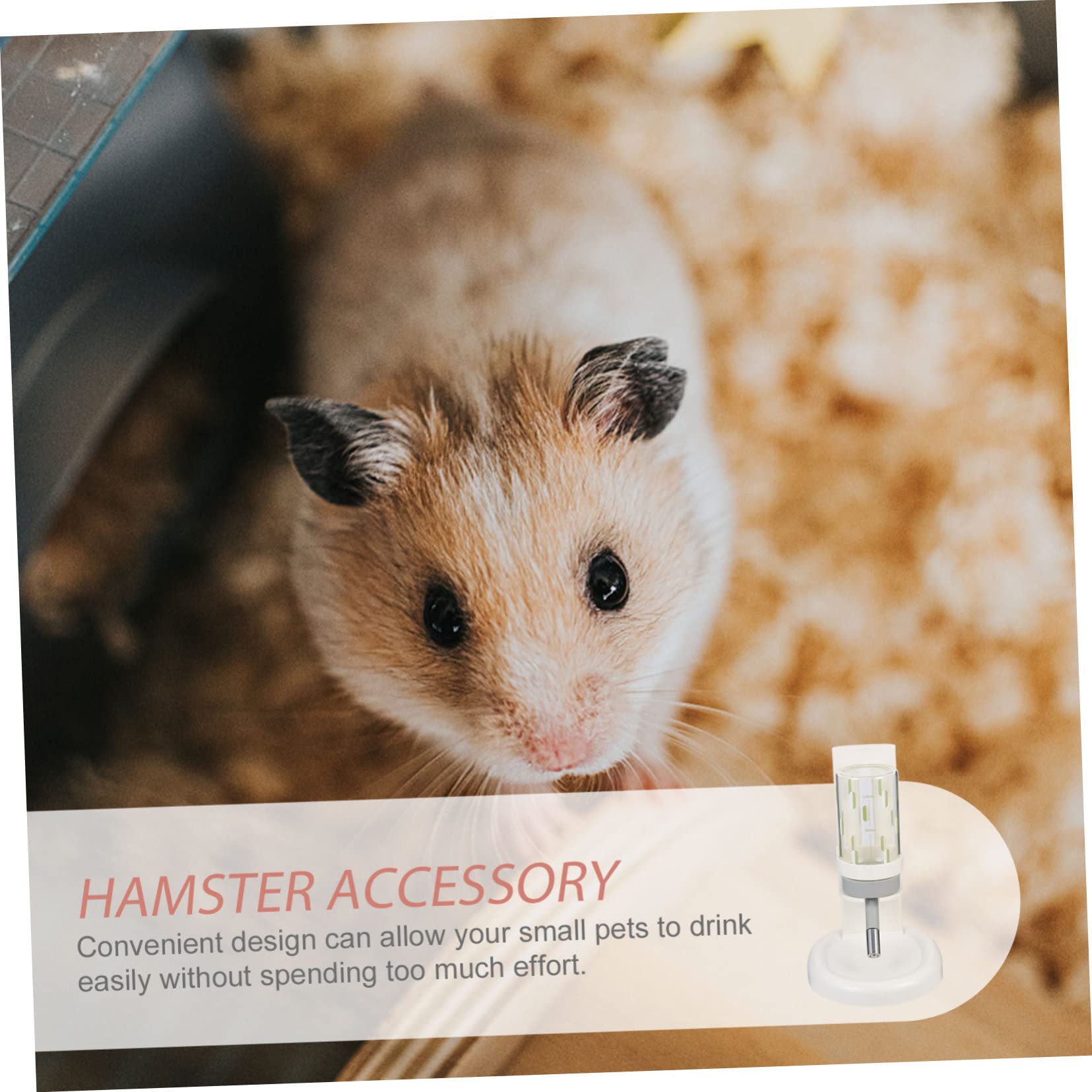 Hamster Automatische Trinkflasche mit Halter, Auslaufsicher, Weiß