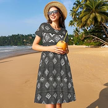 tribal beach dress Tribal Tiare Dress with Front Tie Strap Tribal Tiare Red / L