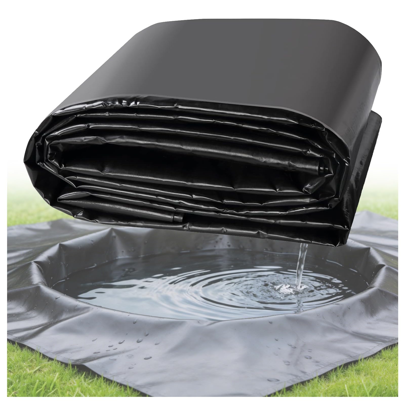Lona Estanque 2x2m/6.56x6.56ft,Duradero,Impermeable,Apto para Estanques de Peces,Fuentes de Jardín y Lagunas;HDPE de 0,15 mm,Apto para Todas Las Estaciones