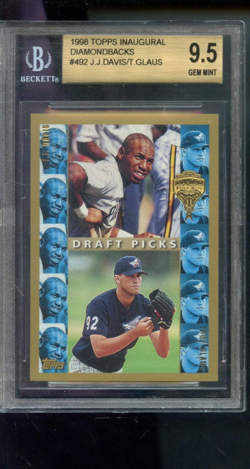 1998 Topps Inaugural DiamondsBacks #492 Troy Glaus J.J. Davis ROOKIE RC GEM MINT BGS 9.5 Graded Baseball Card