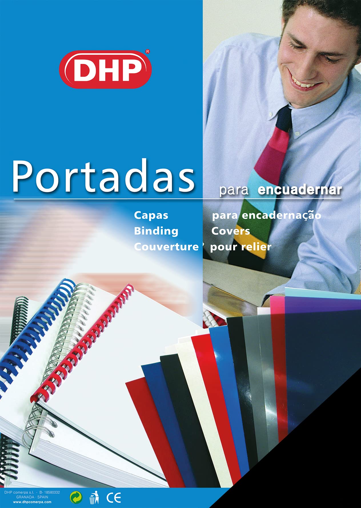 DHP Pack de 50 Portada para Encuadernar de Polipropileno, 0,70 mm de grosor, Formato A3, Negro