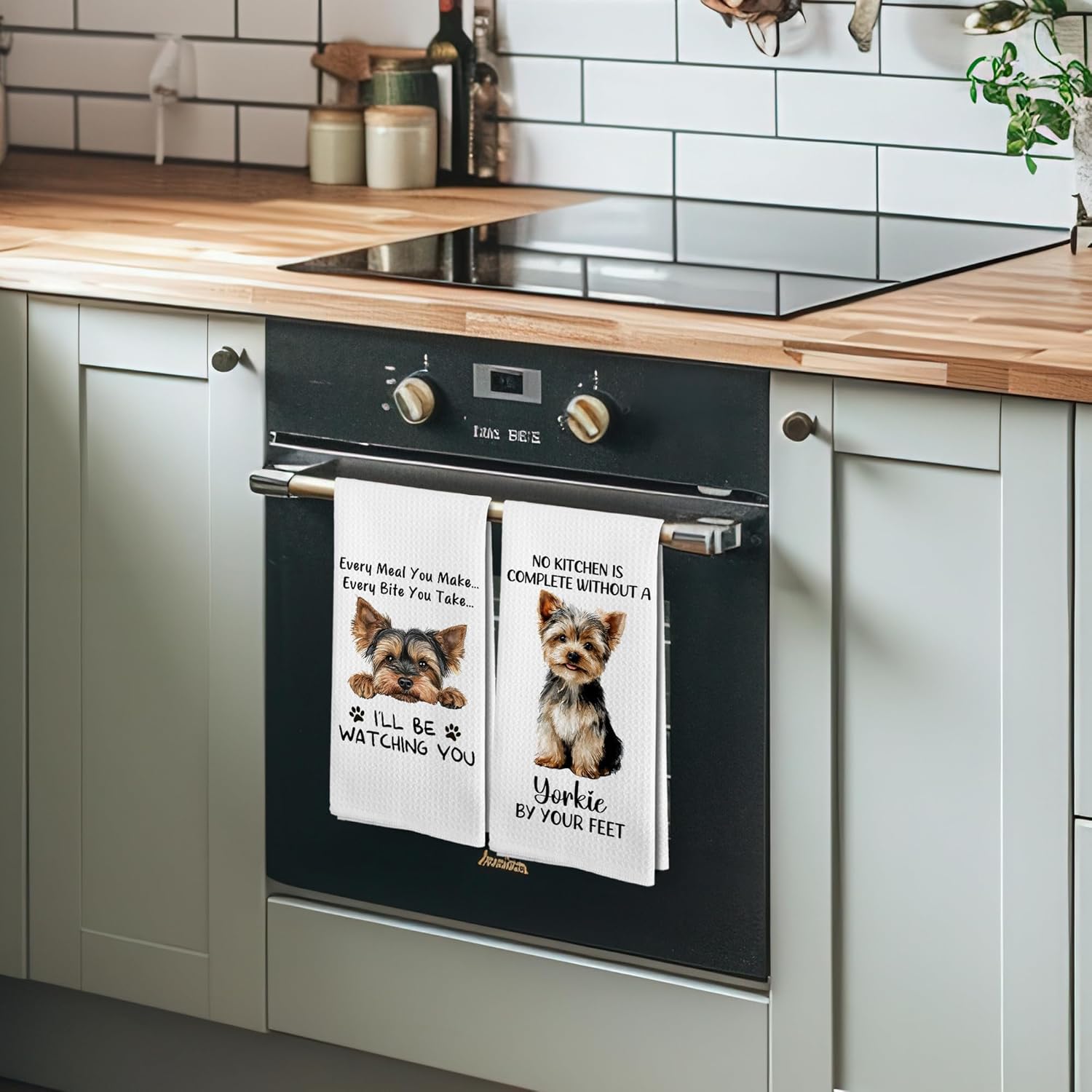 Funny Yorkie Yorkshire Terrier Gifts Kitchen Towels and Dishcloths for Women Yorkies Mom Lovers, Yorkie Yorkshire Terrier Decor Dish Hand Tea Towels Sets of 2 for Bathroom Kitchen, 16x24 Inch - Image 6