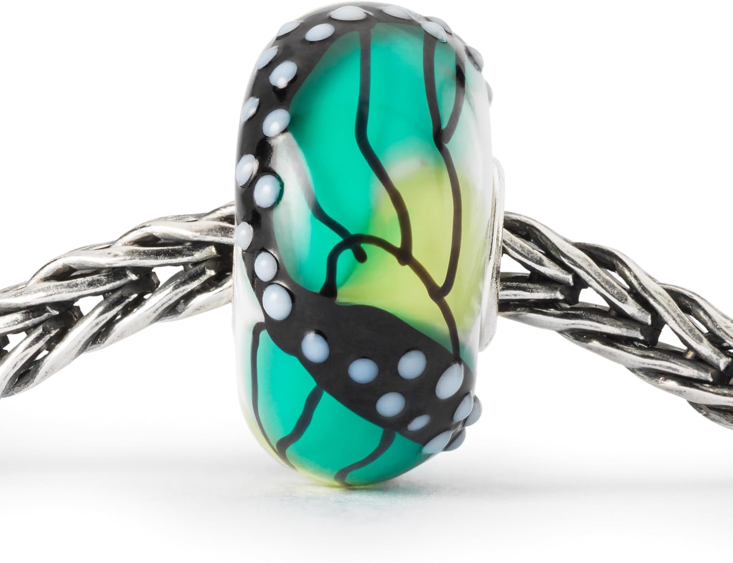 TROLLBEADS Wings of Success Charm - Limited-Edition Butterflies Design | Authentic Brand Charm | Glass | Life is a Miracle Collection | Tenzin Phuntsok & Kalden Chophel