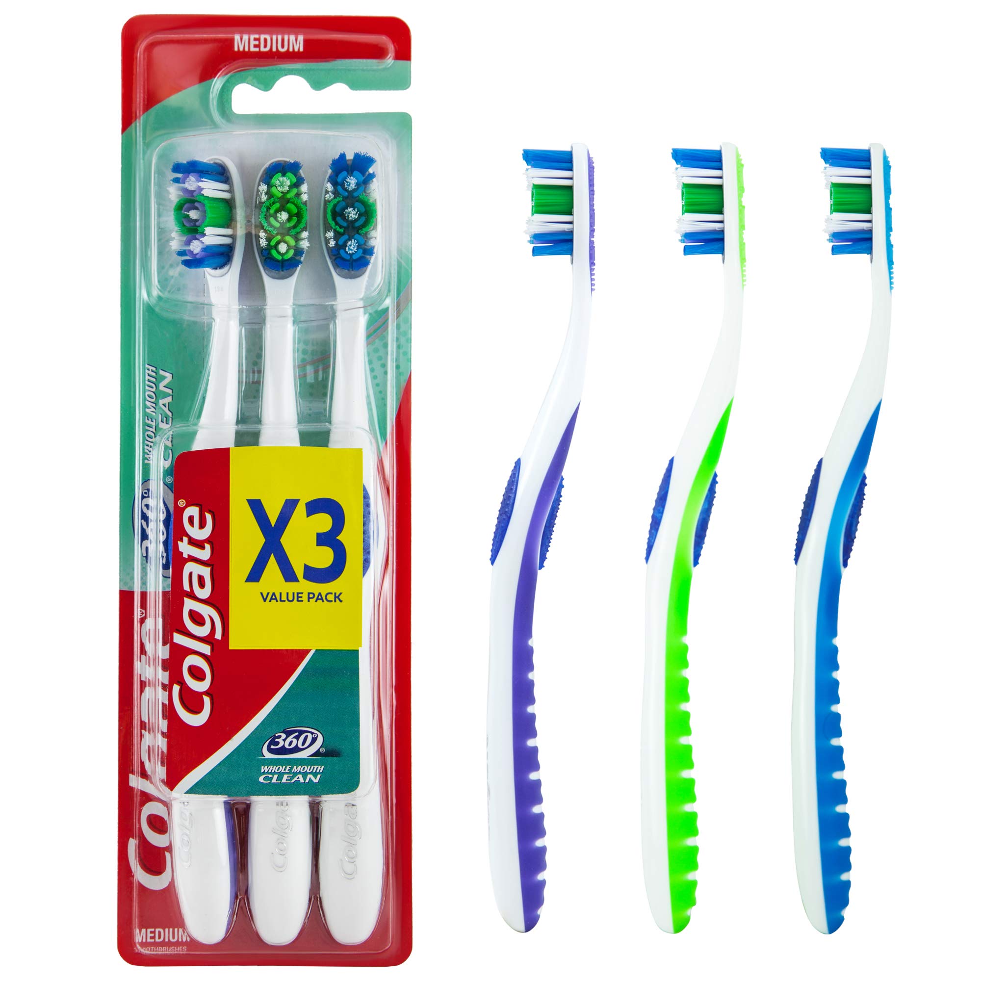 Colgate 360 Base Medium Toothbrush (Pack Of 3)