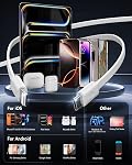 66W 4 en 1 Chargeur mural rétractable, USB Chargeur rapide de type C pour iPhone 17 Chargeur de voyage pour appareils multiples, Bloc de recharge rapide pour Mac Book Pro/Air, M1 M2 M3 M4, iPad Pro,Galaxy, pixels
