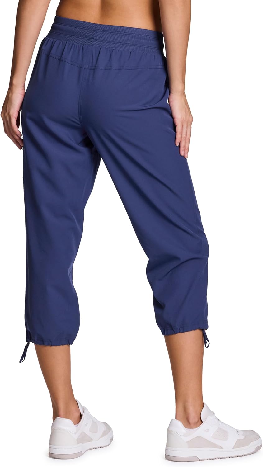 RBX Active Women's Cargo Capri Pant with Pockets Fashion Lightweight Woven with Drawstring - Image 2