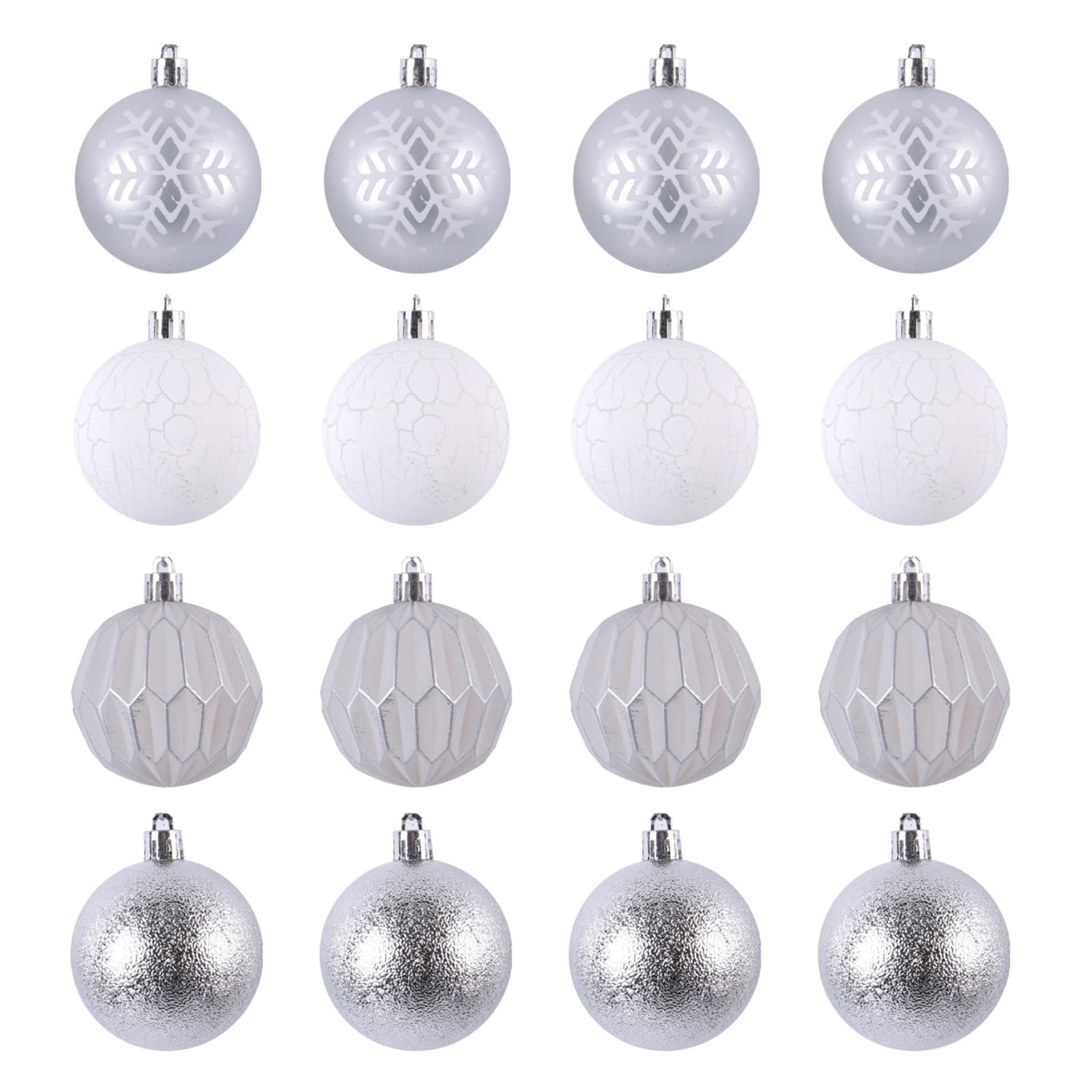 carotoe Of 16 Hand Painted Christmas Ornament Set Sturdy Christmas Sphere Hangings Ornament for Warm Holiday Festival Home Decorations