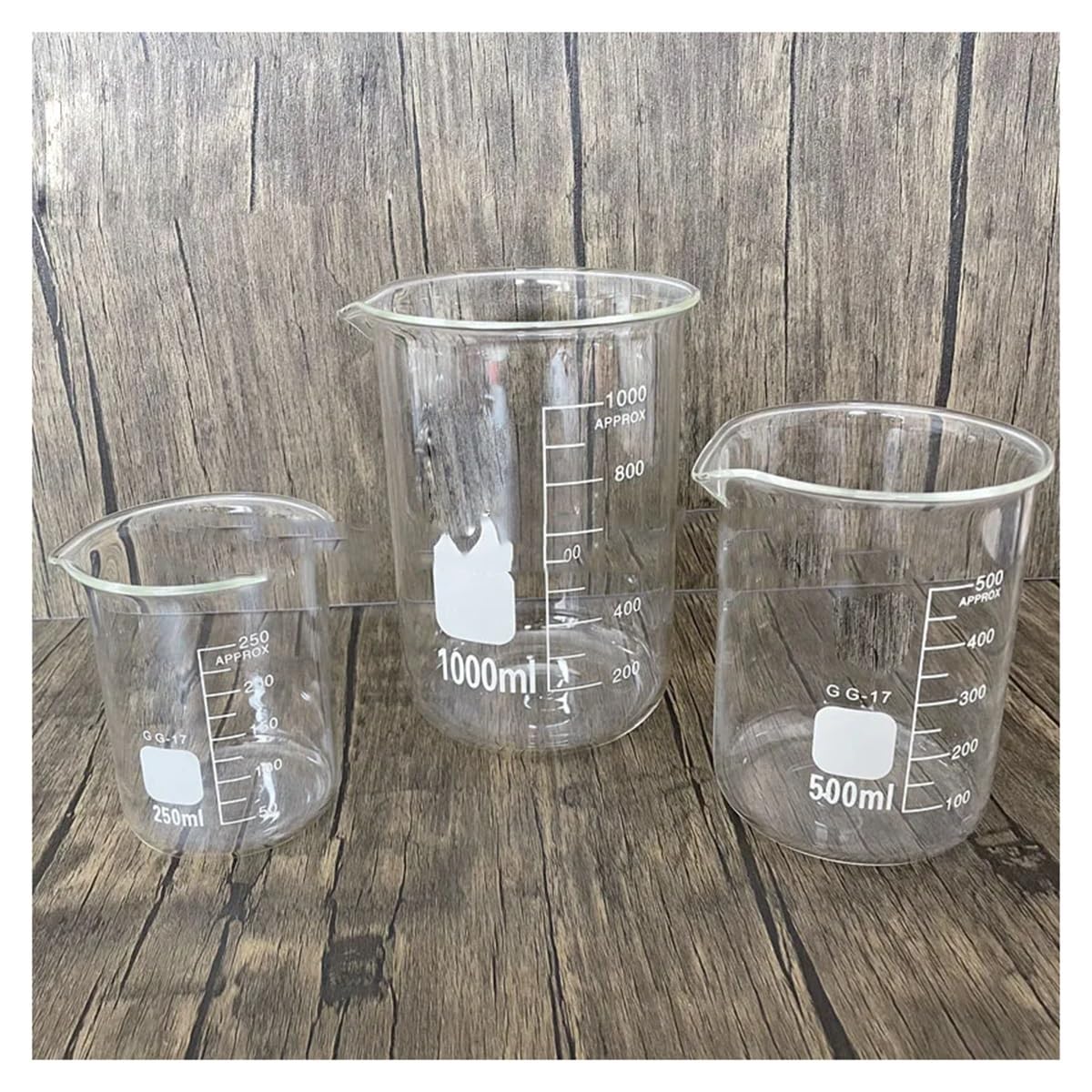 Vetreria da laboratorio Set AF Lab Becher in vetro borosilicato resistente al calore Tazza graduata for attrezzatura da laboratorio(Set-F)