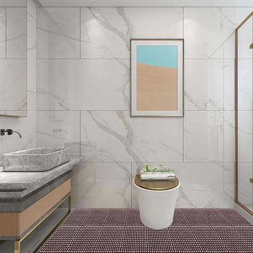 Miniatura 7 de Paquete de 12 baldosas de goma entrelazadas de 12 x 12 pulgadas, tapete de drenaje antideslizante para suelo de perrera, tapete modular entrelazado