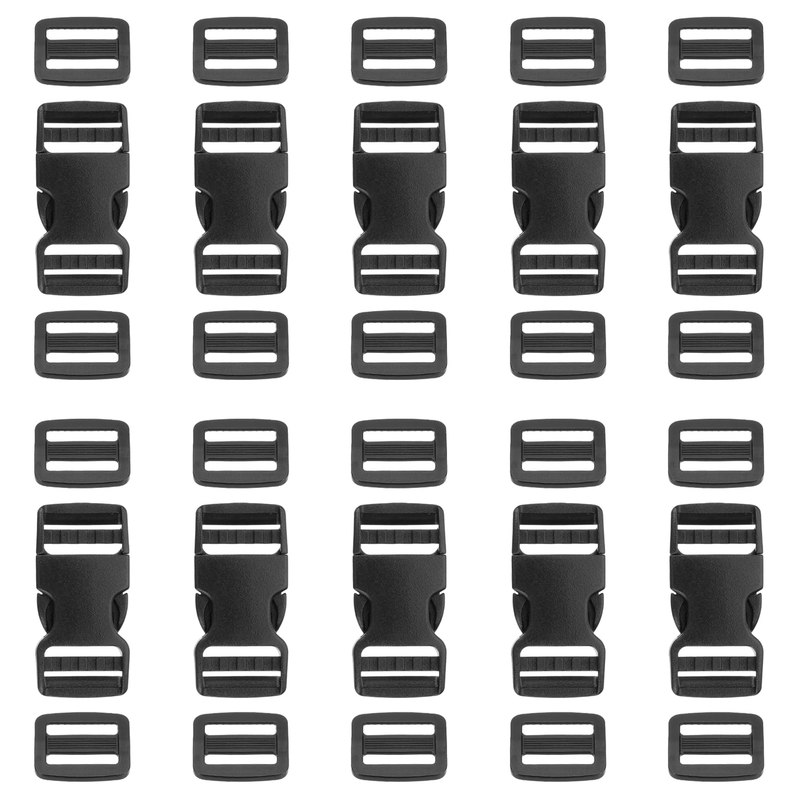 MECCANIXITY Quick Side Release Buckles Dual Adjustable No Sewing Clips Snaps Plastic Clasp Fastener