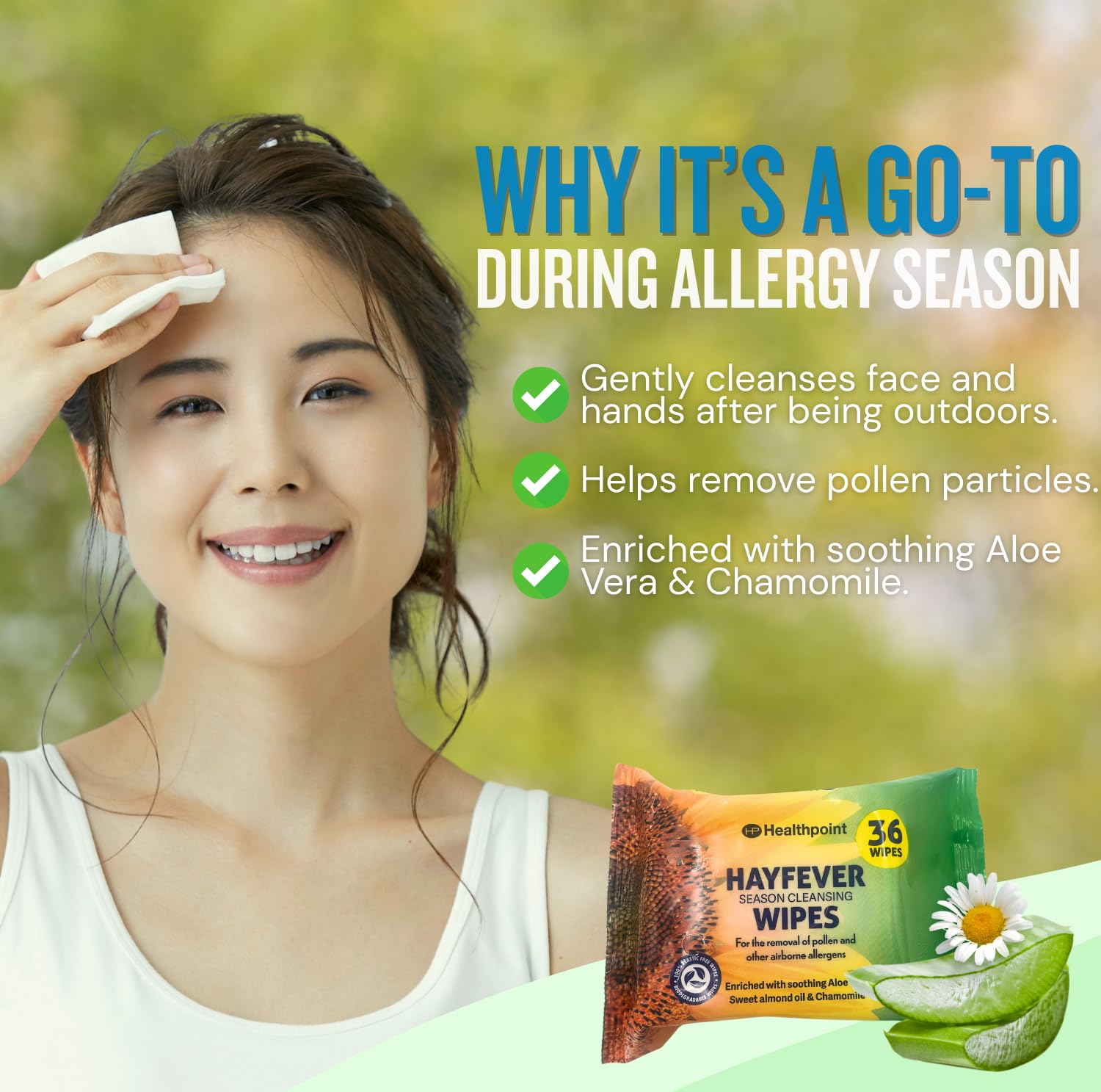 Hayfever Relief Kit with 4 Packs of Cleansing Wipes and 2 Cooling Eye Masks - Image 4
