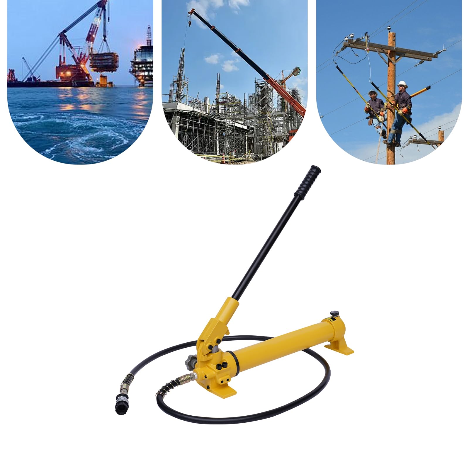 Pompa idraulica manuale 700cc, pompa manuale ad alta pressione fino a 70 MPa con tubo da 1,8 m e attacco ZG3/8, per cilindri idraulici, presse e utensili