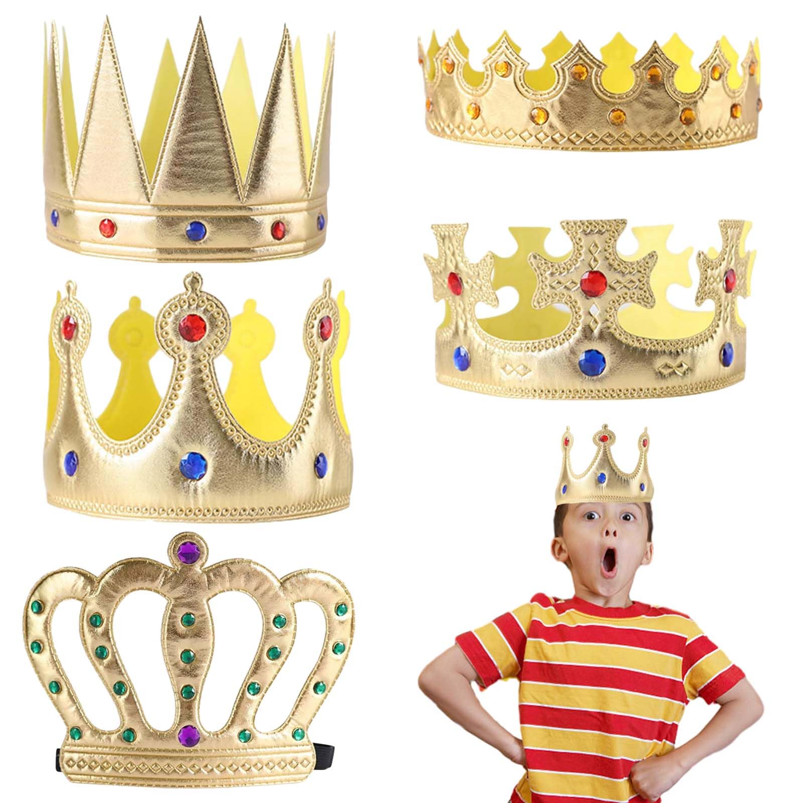 5 Pcs Crowns for Kids King Crowns Gold Crown King Crowns Kids Birthday Party Hat Coronation Crown King Queen Crown for Men for Party Supply Cosplay Nativity Carnival Childrens Kid Costume Accessory