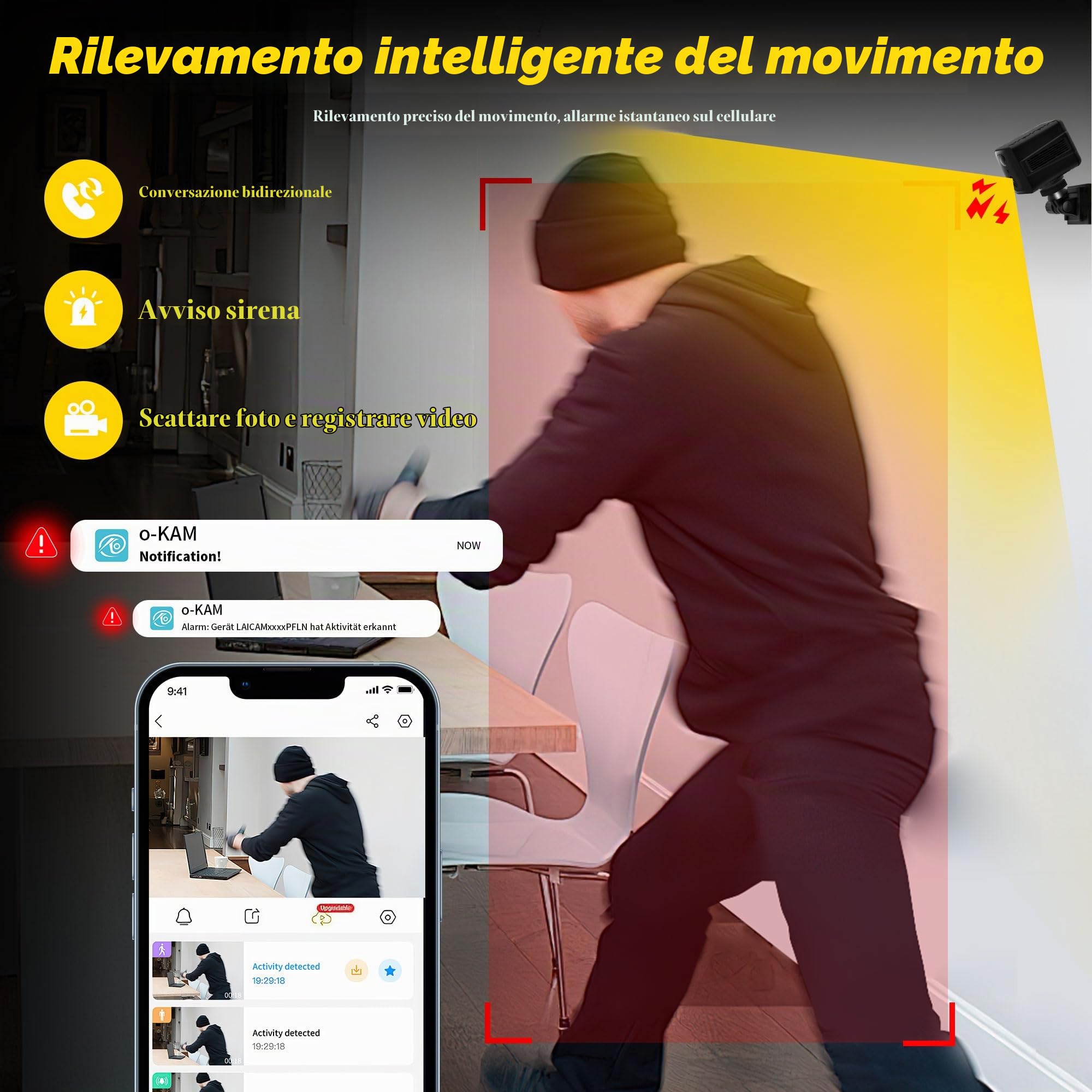Telecamera Spia 4K, Aggiornato Mini Telecamera Spia Nascosta | Sicurezza Camera Wifi Interno Senza Fili per Casa, Microcamera Videocamera con Audio, Batteria da 3000mAH, Visione Notturna