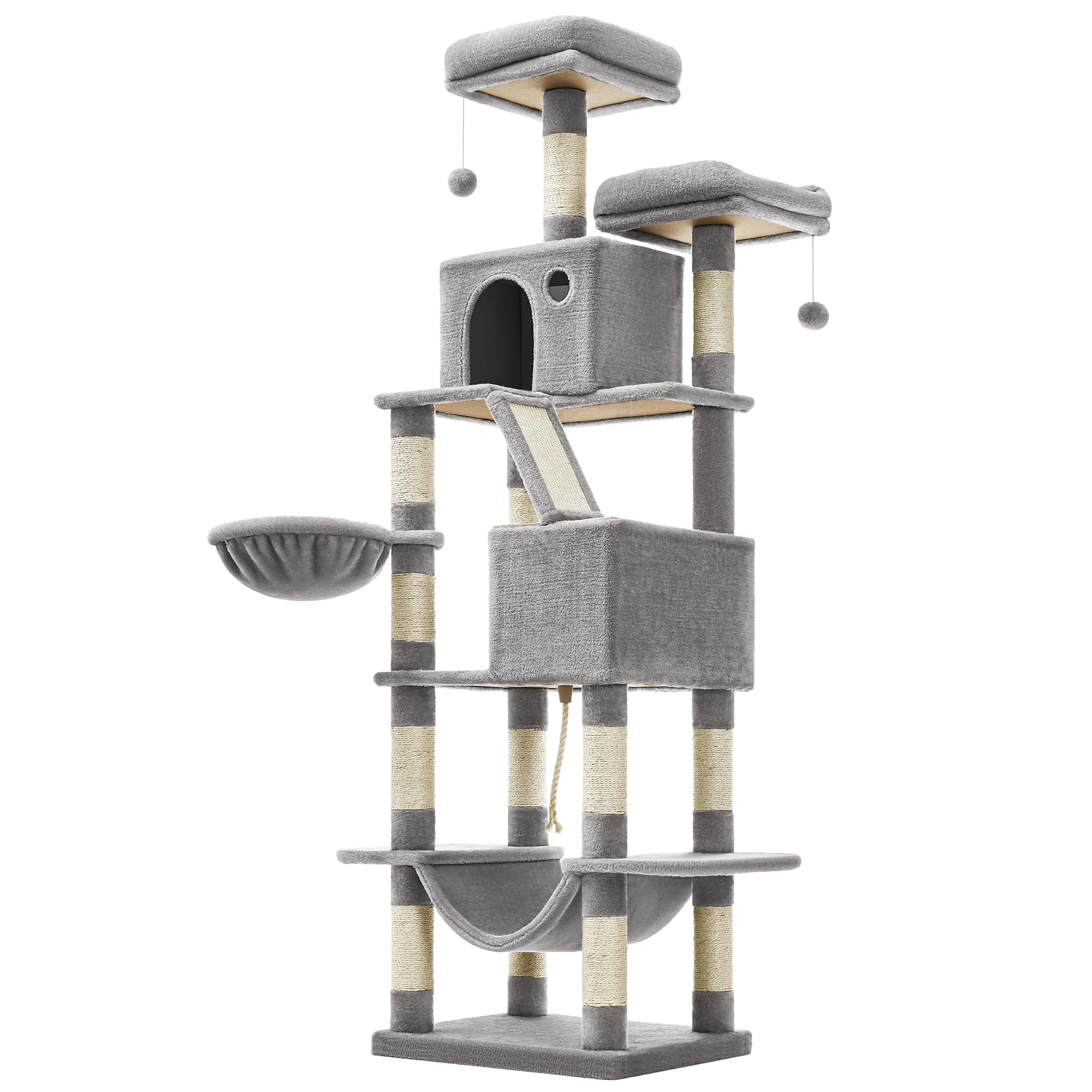 Amazon | FEANDREA キャットタワー 多頭飼い 大型猫用 スリム 安定感