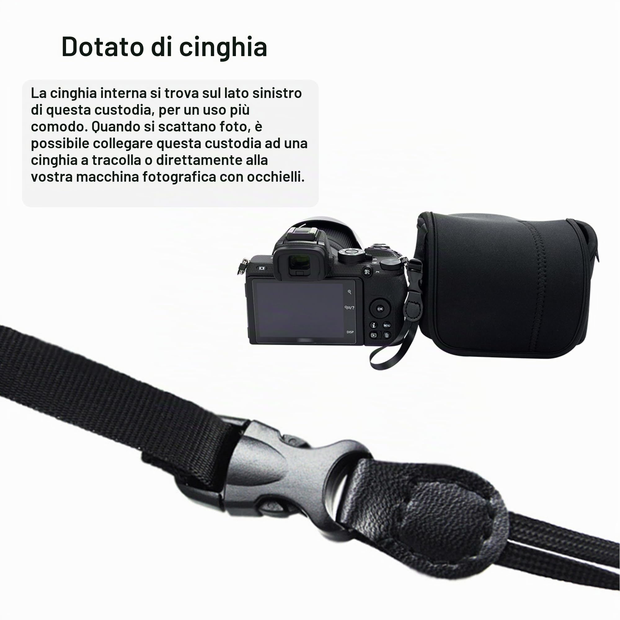 JJC Custodia per fotocamera in neoprene Borsa per Fujifilm Fuji X-T3 XT3 X-T2 X-T2 Nikon Z7 Z6 D5600 D5500 D5300 Canon 200D 100D 800D 750D 700D Sony A7 A7II A7III A7RII A7RIII A7S A7SII