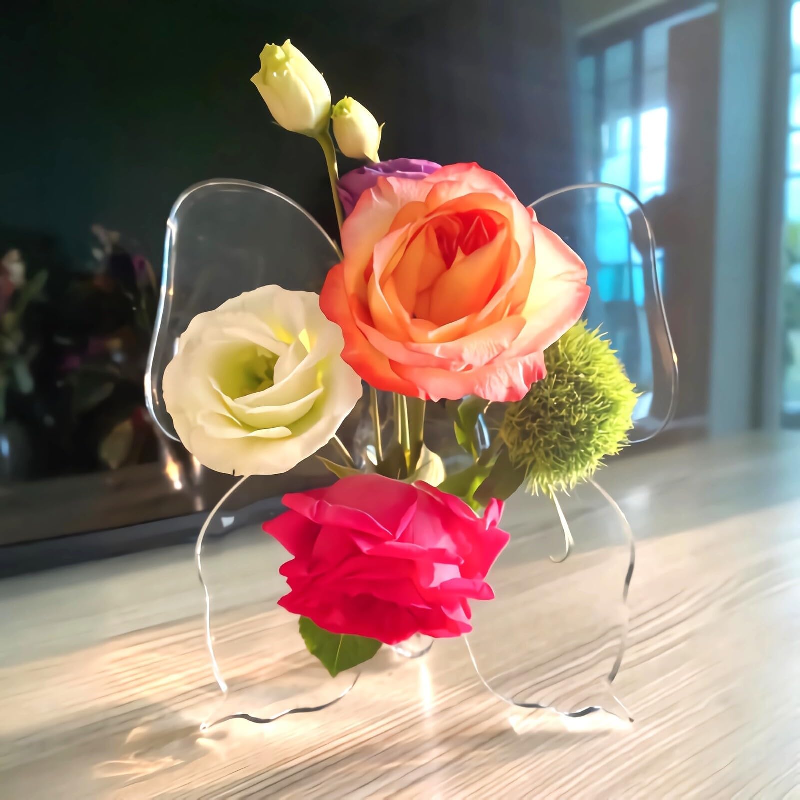 HASTHIP® Clear Acrylic Butterfly Vase Acrylic Frame Art Deco Decoration of Consoles and Various Desktops-image-8