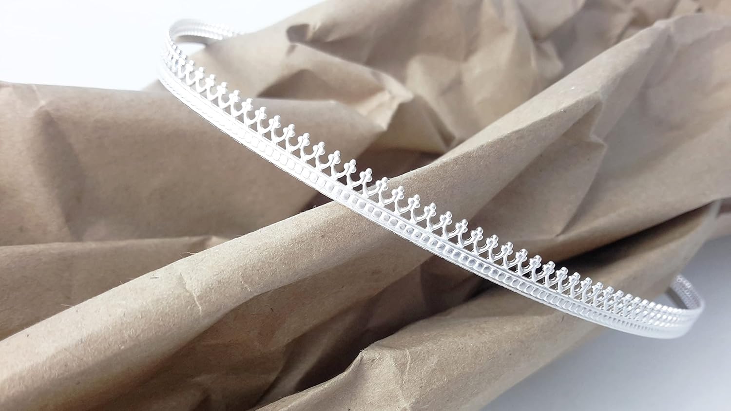 1 Foot 925 Sterling Silver Crown Gallery Wire, Hard, Decorative Design, Bezel Strip by CRAFT WIRE