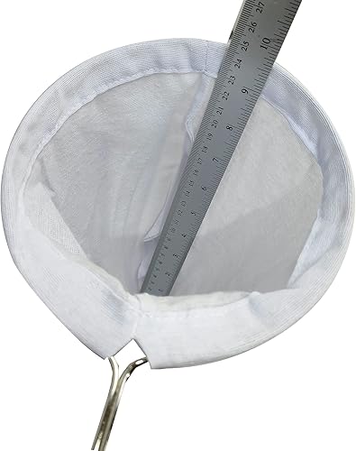 Miniatura 3 de Colador tailandés para té y café, filtro de algodón reutilizable grande de 6 x 12.5 pulgadas con asa, gotero de tela tradicional tailandés, cafetera