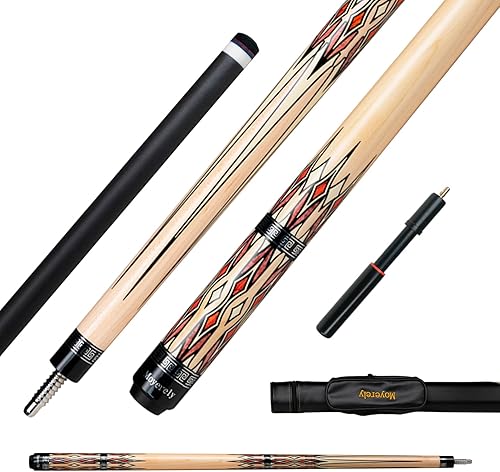 Miniatura 11 de Taco de billar de fibra de carbono de Moyerely, palo de taco de 11.8mm/12.5mm de baja deflexión, palo de piscina profesional con estuche Arce ojo