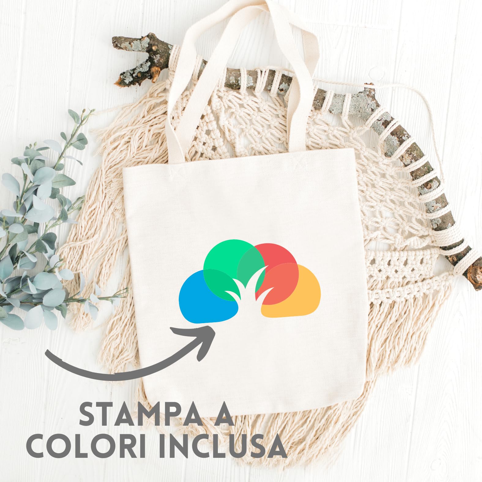 Stock 50 Shopper Personalizzate 38x42 Pubblicitarie, Borse Gadget Aziendali Personalizzate in Cotone e Juta Naturale con Logo, Buste Shopping Bag per Omaggi a Clienti PG244