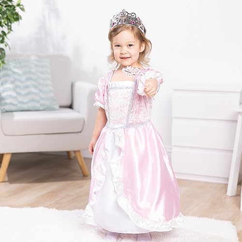 Miniatura 5 de Melissa & Doug Princess Dress-Up Bundle - 3pc Pink Gown Costume Set (Tiara, Wand)