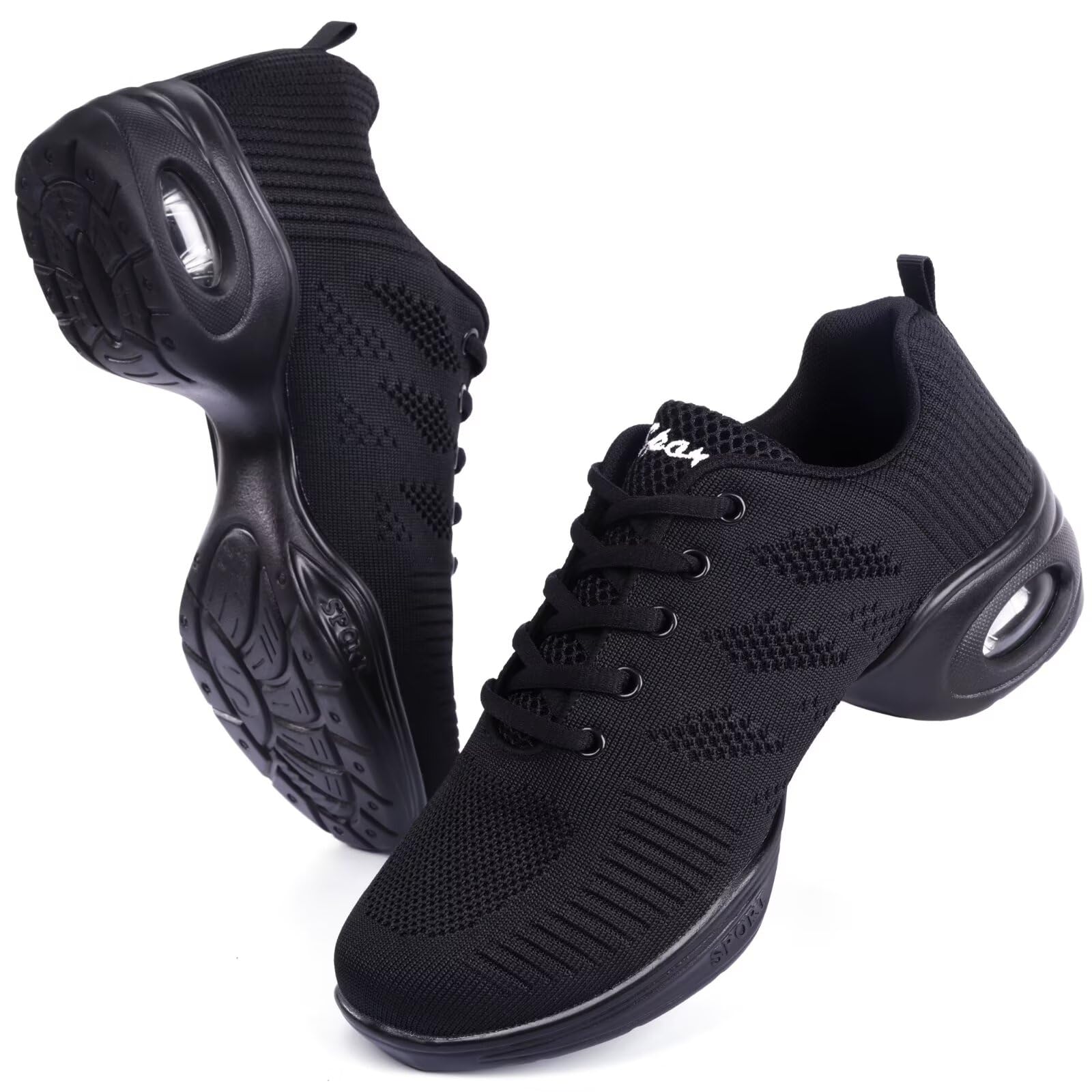 Asyusyu Dance Sneakers for Women with Split Sole and Air Cushion.706.Black-7