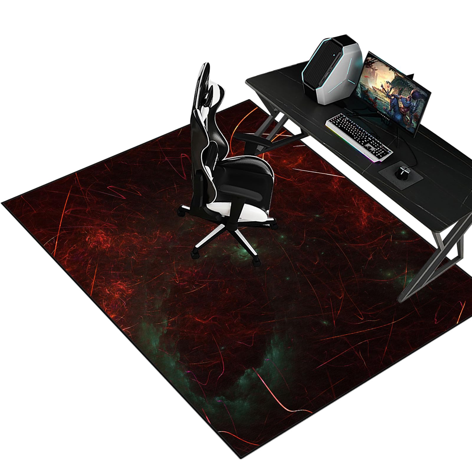 Fzamudng Office Chair Mats for Carpeted and hardwoods Floor Non-slip Gaming Computer Chair Mat 90 x 140 cm Chair Carpet Hard Floor Protector Mat for Hardwood Floors Tile Laminate Floor Rolling Chair