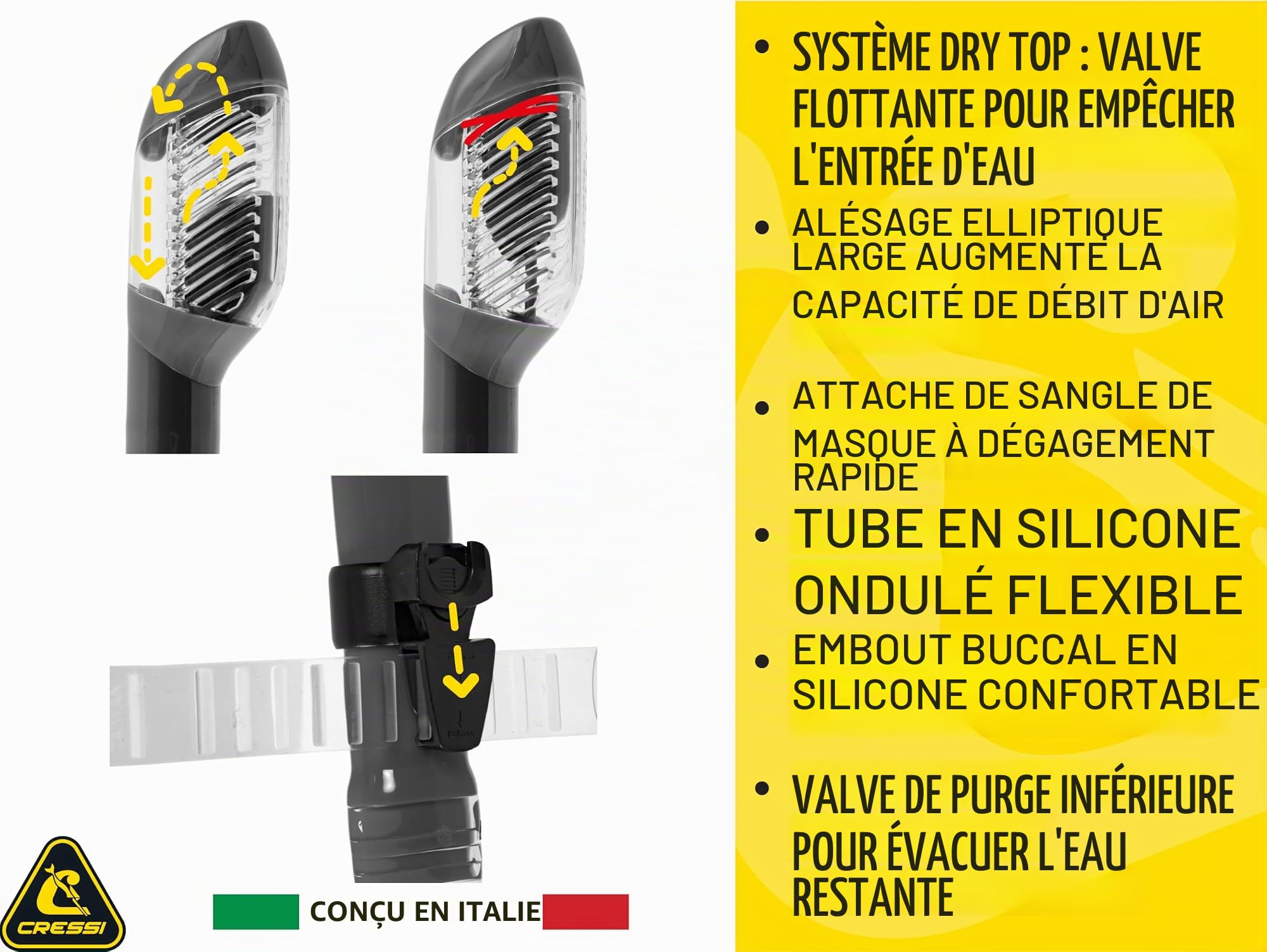CRESSI F-Dual + Supernova Dry Combo Masque F-Dual et Tuba Sec pour la Plongée et Le Snorkeling
