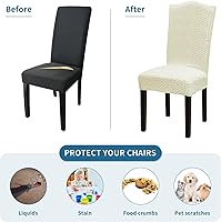 Vista 250 de Juego de 6 fundas elásticas para sillas de comedor, extraíbles y lavables, para sillas de comedor, hotel, ceremonia