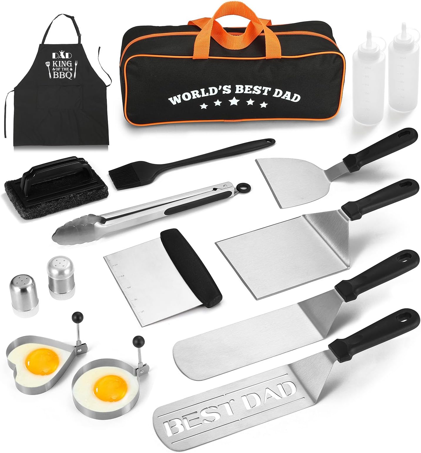 Amazon.com : Fathers Day Dad Gifts from Daughter Son, 16PCS Griddle Kit ...