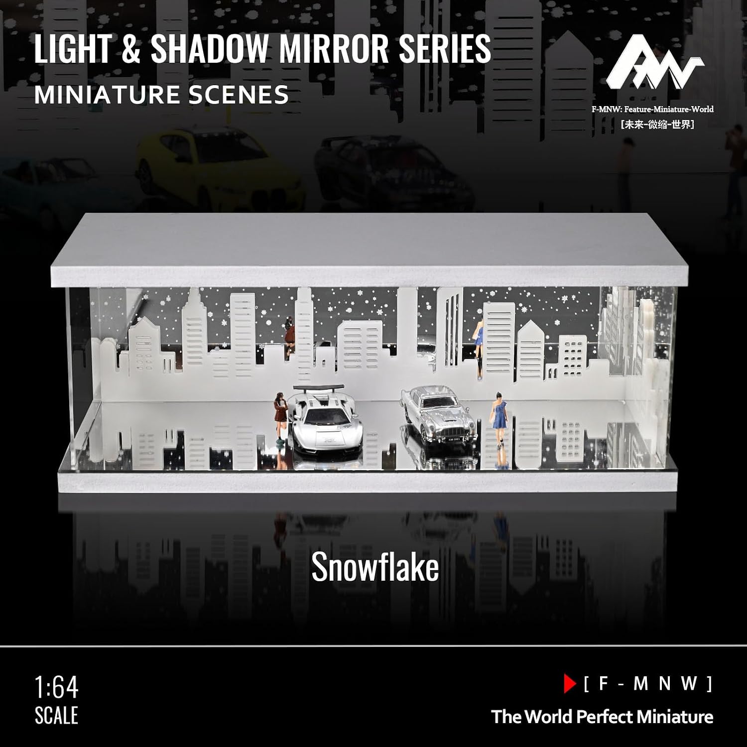 1:64 Mirror Garage Display Case 3-Color LED for Hot Wheels Diecast Cars image 5