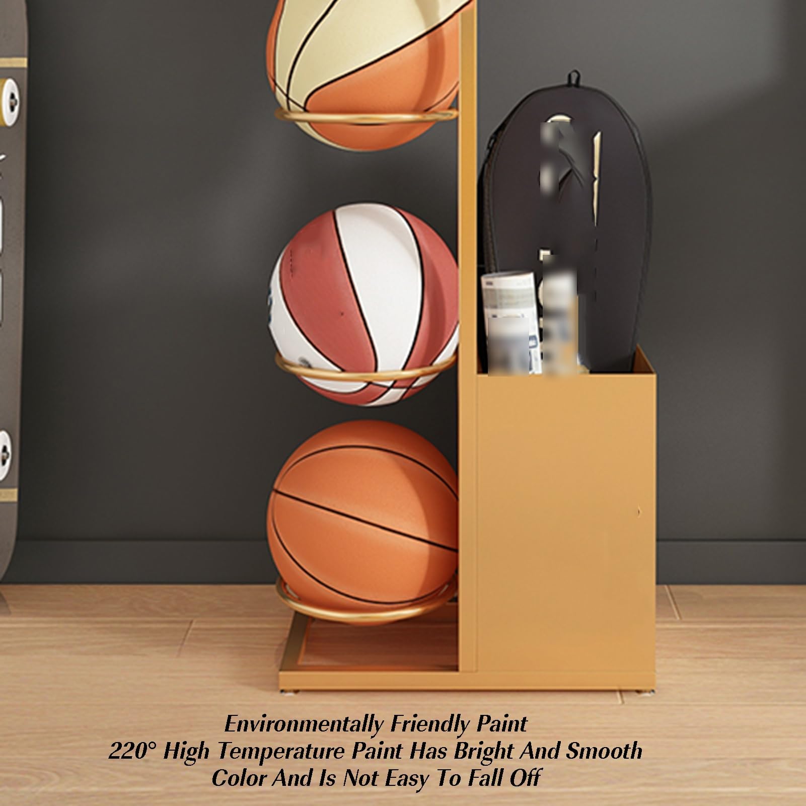 Ball-Aufbewahrungsregal,mehrschichtiges Basketball-Aufbewahrungsregal,Halterung for Fußball,Volleyball,Fußball und Basketball,platzsparendes vertikales Ballregal for Garage,Fitnessstudio Spielzimmer(W