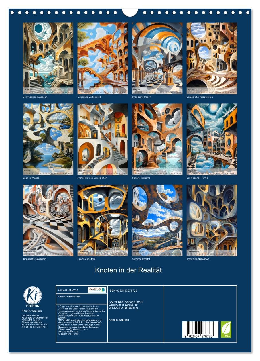 Knoten in der Realität (Wandkalender 2026 DIN A3 hoch), CALVENDO Monatskalender: Gebäude, die der Logik trotzen und die Fantasie beflügeln (CALVENDO Kunst)