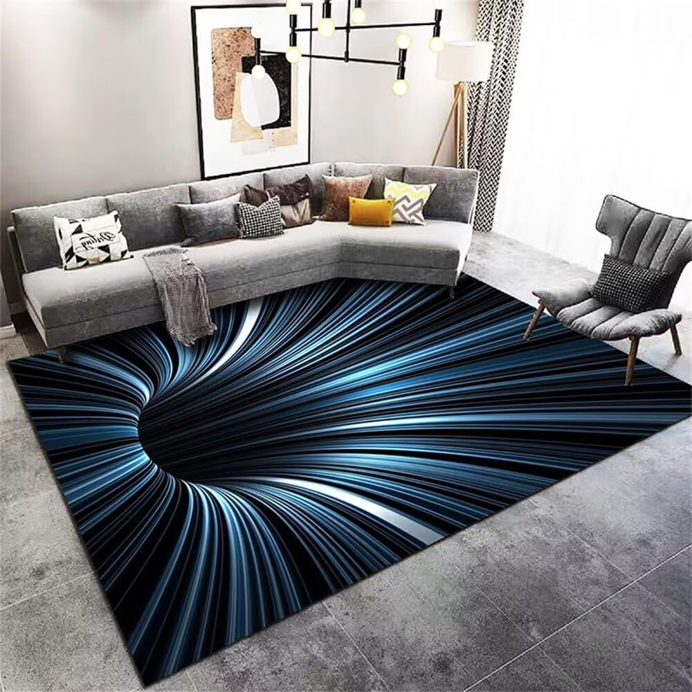 Tapis durable résistant aux taches bleu 120x180cm chambre bébé