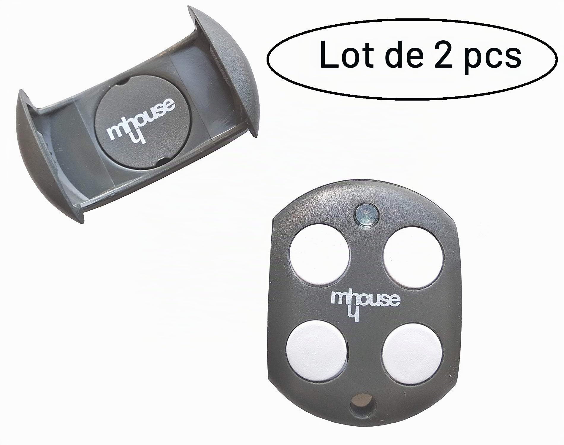 MHOUSE GTX4x2 de Télécommande 433,92 MHz 4 Canaux, Compatible avec MHOUSE TX4, MHOUSE MT4 MOOVO, MHOUSE TX3 (Paquet de 2)