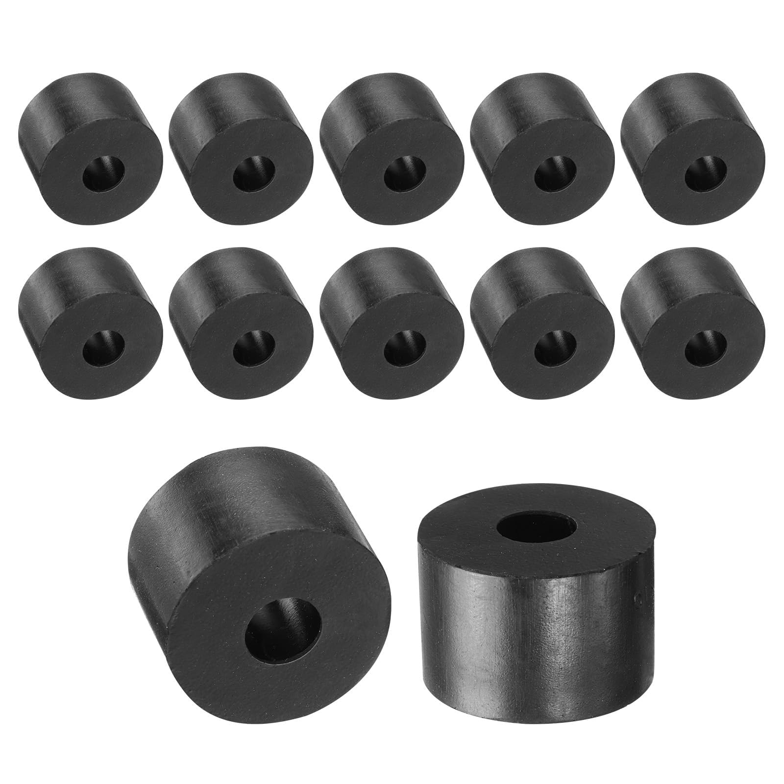 TA-VIGOR 12Pcs Rubber Spacers 30 mm OD 10 mm ID 20 mm Height – Round Anti-Vibration Rubber Bushings, Thick Isolation Washers and Damping Pads for Furniture and Industrial Equipment