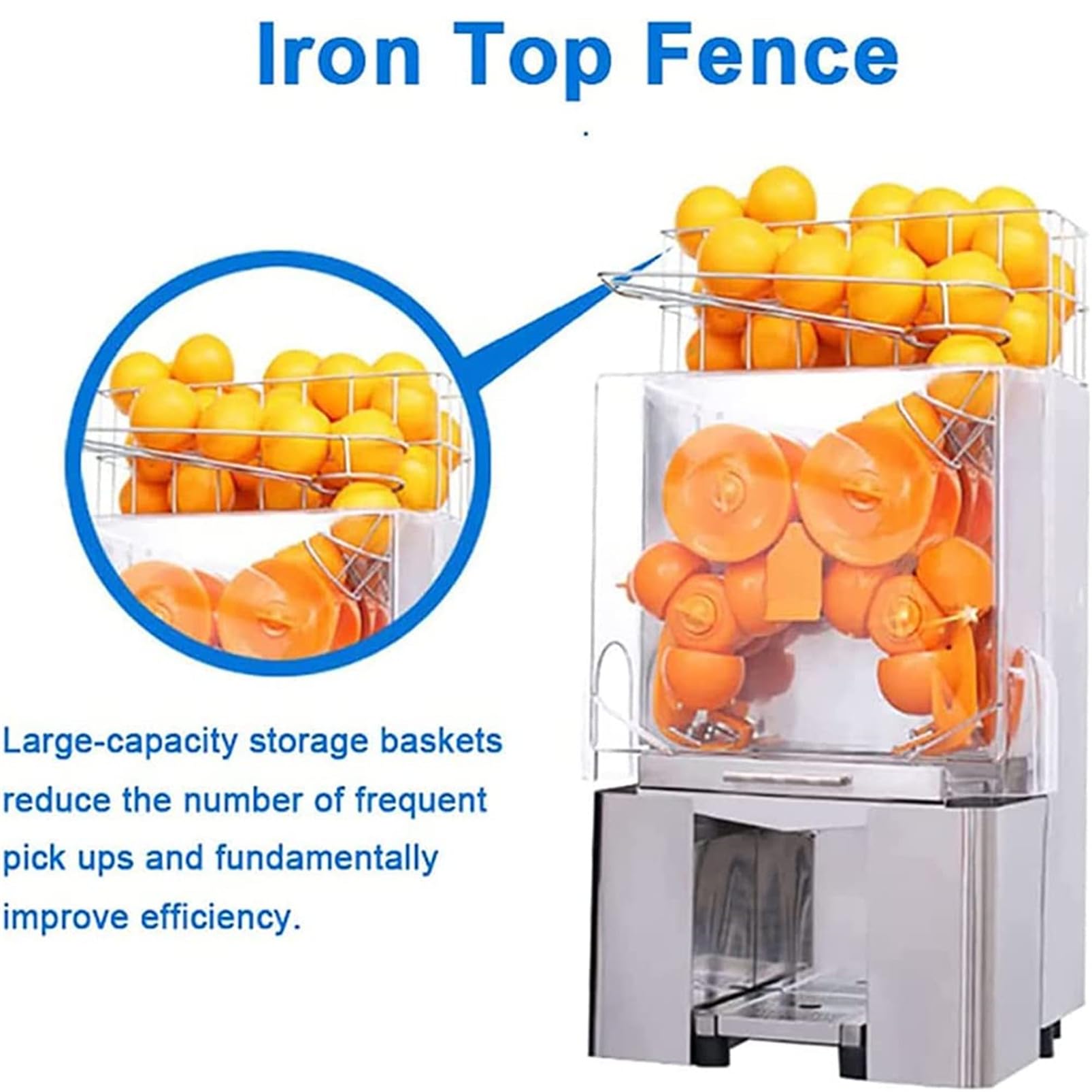 Máquina exprimidora Comercial con Grifo de Agua, exprimidor de Naranja de 120 W, máquina de Zumo de Naranja para máquina eléctrica de Zumo de Naranja de 25-35 por Minuto, 53x52x95cm