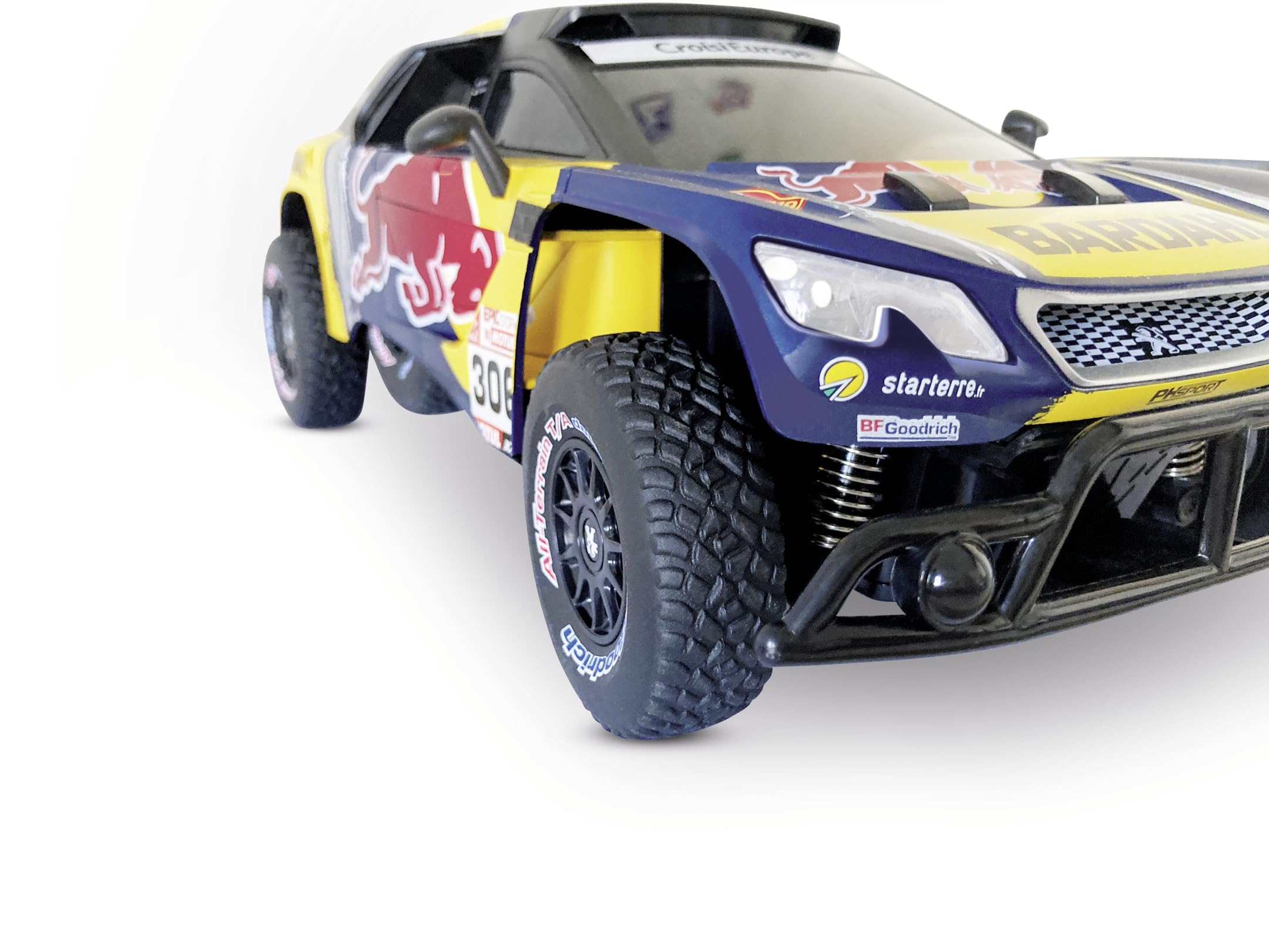 Carson 500404311 1:16 RC Peugeot Rally 3008 DKR LOEB 19 100% - Telecomandato, giocattolo RC con funzioni, veicolo RC, auto da corsa RC, auto RC, auto telecomandata per bambini