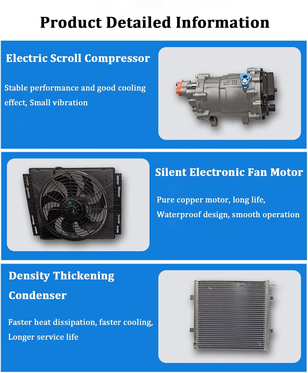 Rv Air Conditioner Rooftop Rv Dc Air Conditioner 12V/24V Charging Parking Dc Air Conditioner for Truck Rv Trailer Electric Scroll Compressor Fuel Efficient,24V