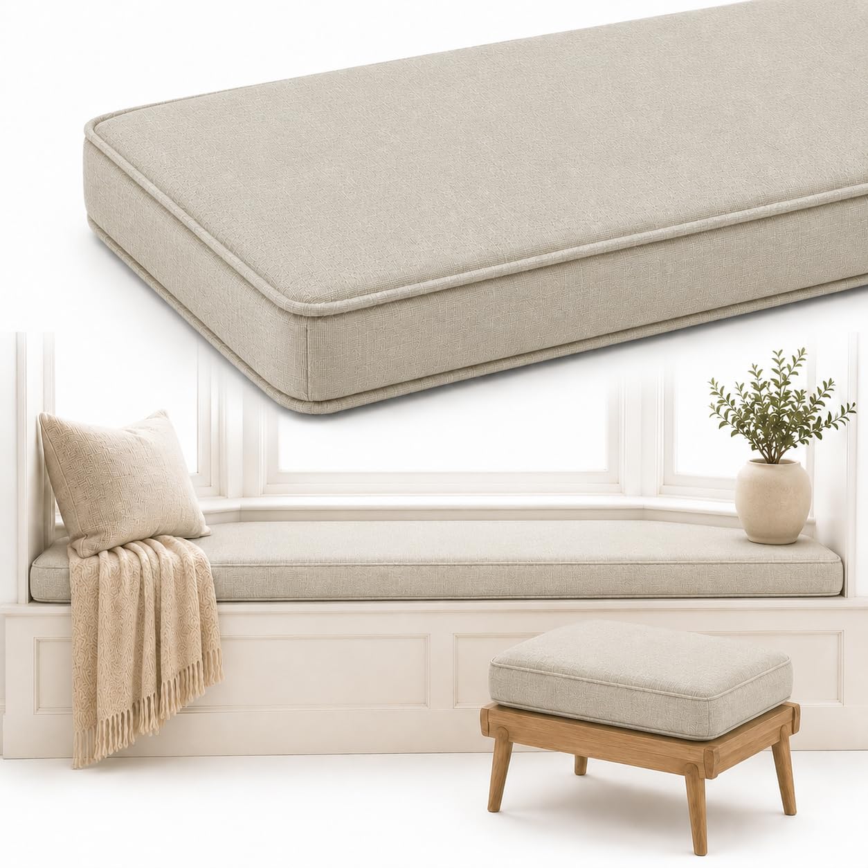 AZMAHT Window Seat Cushion, Non-Slip Indoor Bench Pad — image 1