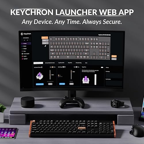 Miniatura 4 de Keychron K10 HE QMK Teclado mecánico inalámbrico para juegos, 2.4 GHzBluetoothcon cable de tamaño completo intercambiable en caliente programable