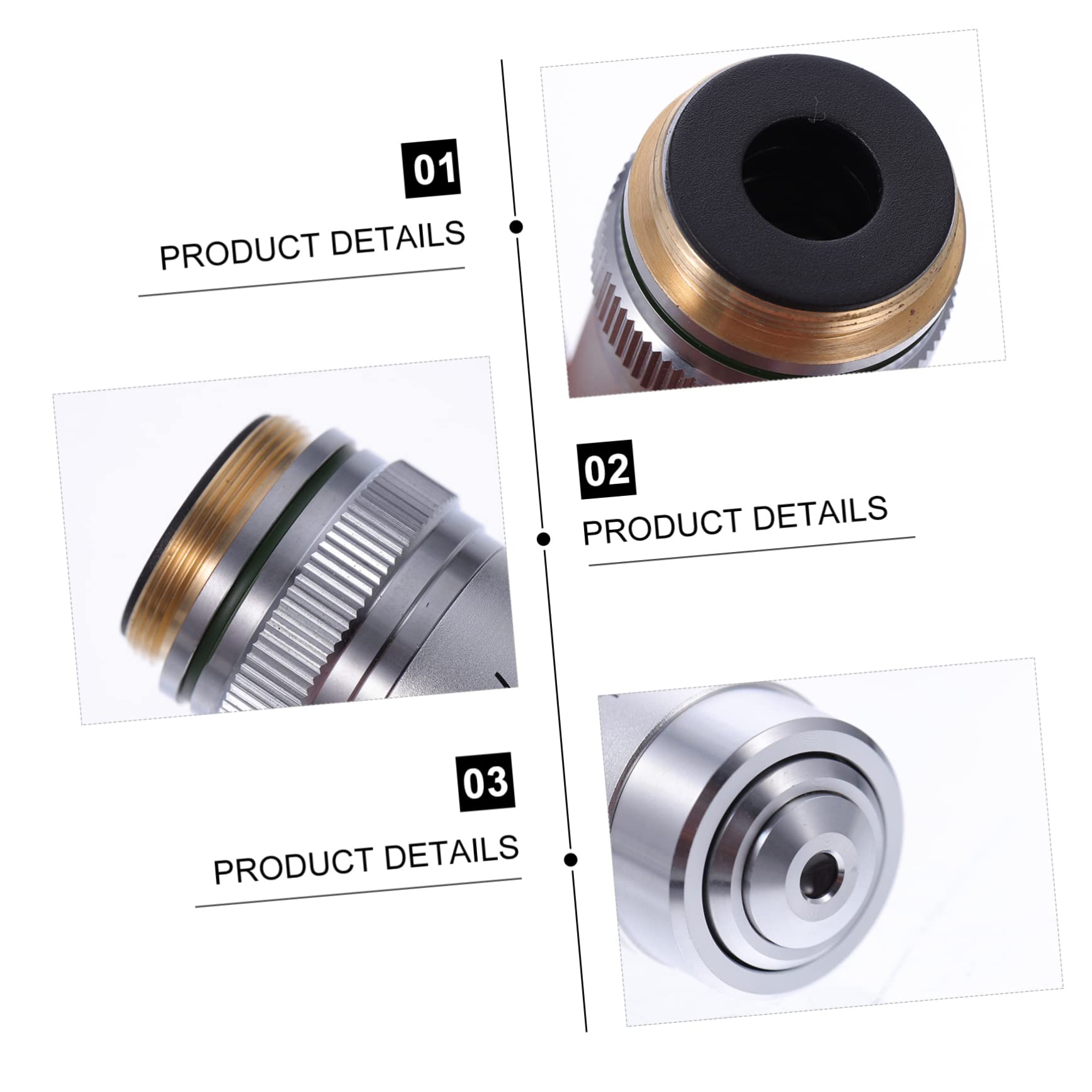 Lente Obiettivo per Microscopio Acromatica 20x in Acciaio | Montaggio 20, 2mm Filetto Standard, Vetro Coprioggetto 0, 17mm, Distanza 0, 55mm Na 0, 4