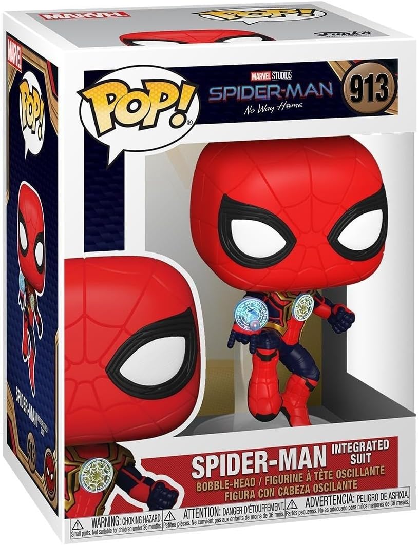 Funko Pop! Marvel: Spider-Man - (Integrated Suit) - Spider-man - Collectable Vinyl Figure - Gift Idea - Official Merchandise - Toys for Kids & Adults - Movies Fans - Model Figure for Collectors
