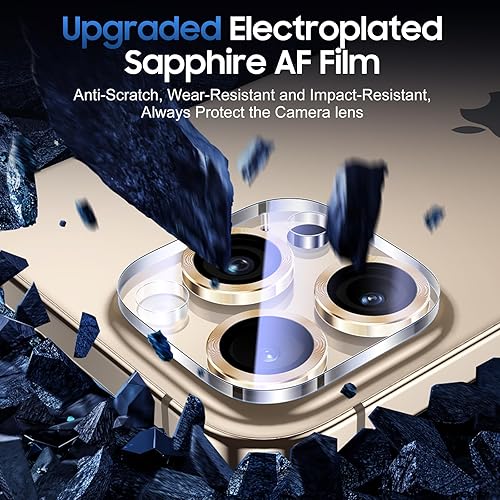 Miniatura 73 de UniqueMe [Paquete de 3 protectores de lente de cámara compatibles con iPhone 14 Pro Max/iPhone 14 Pro, vidrio templado, [compatible con fundas]