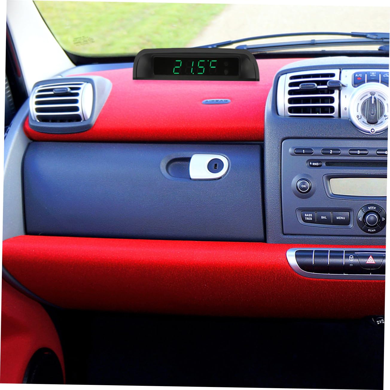 Reloj Termómetro para Coche Electrónico de Alta Precisión Negro