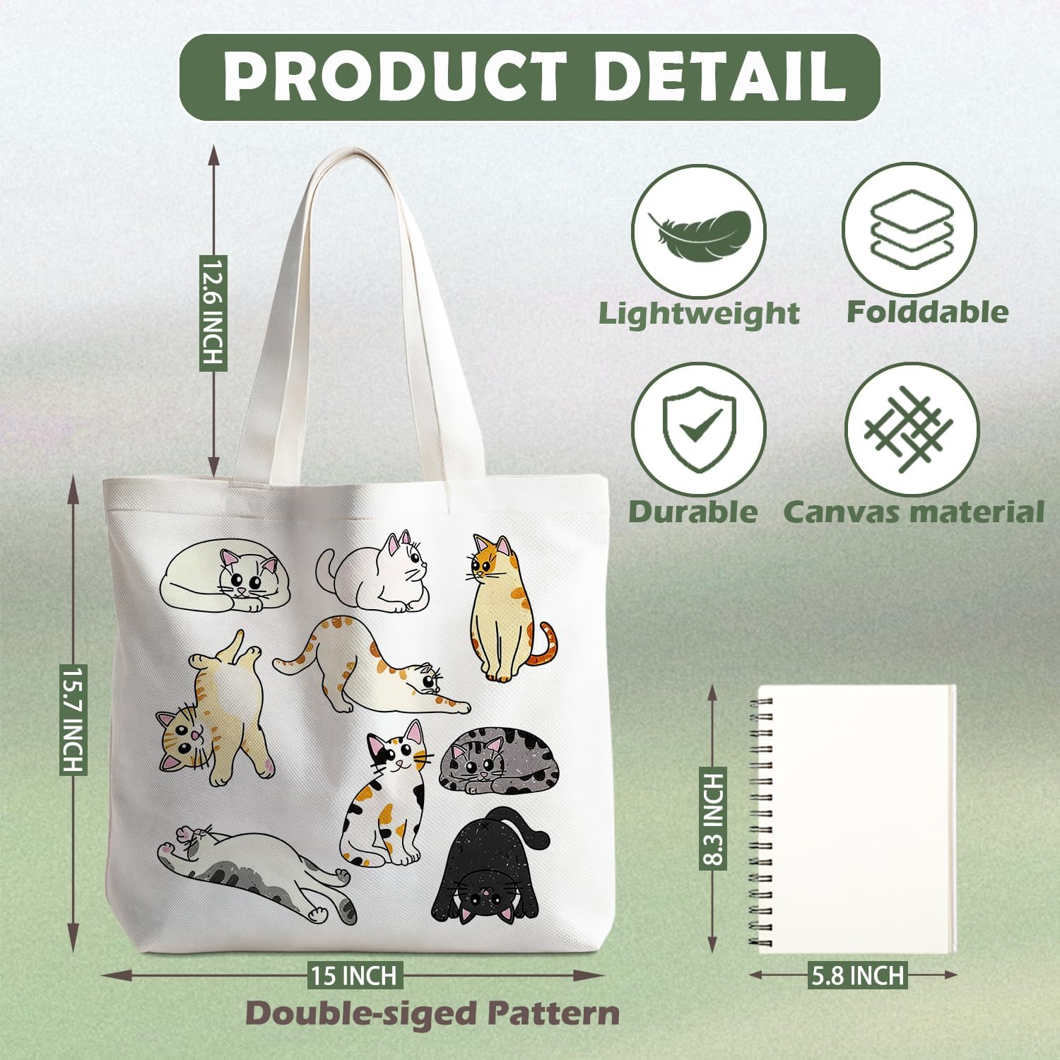 Animals-Flowers-Fruits-Bow Valentines Canvas Heart Tote Bag, Coquette Reusable Shopping Grocery Bags - Image 5