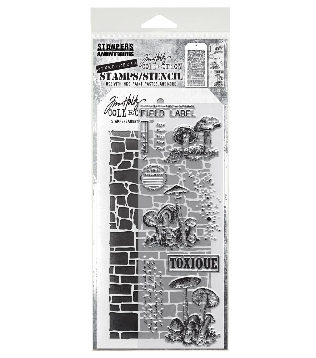 Tim Holtz Mixed Media Stamps & Stencil - THMM112