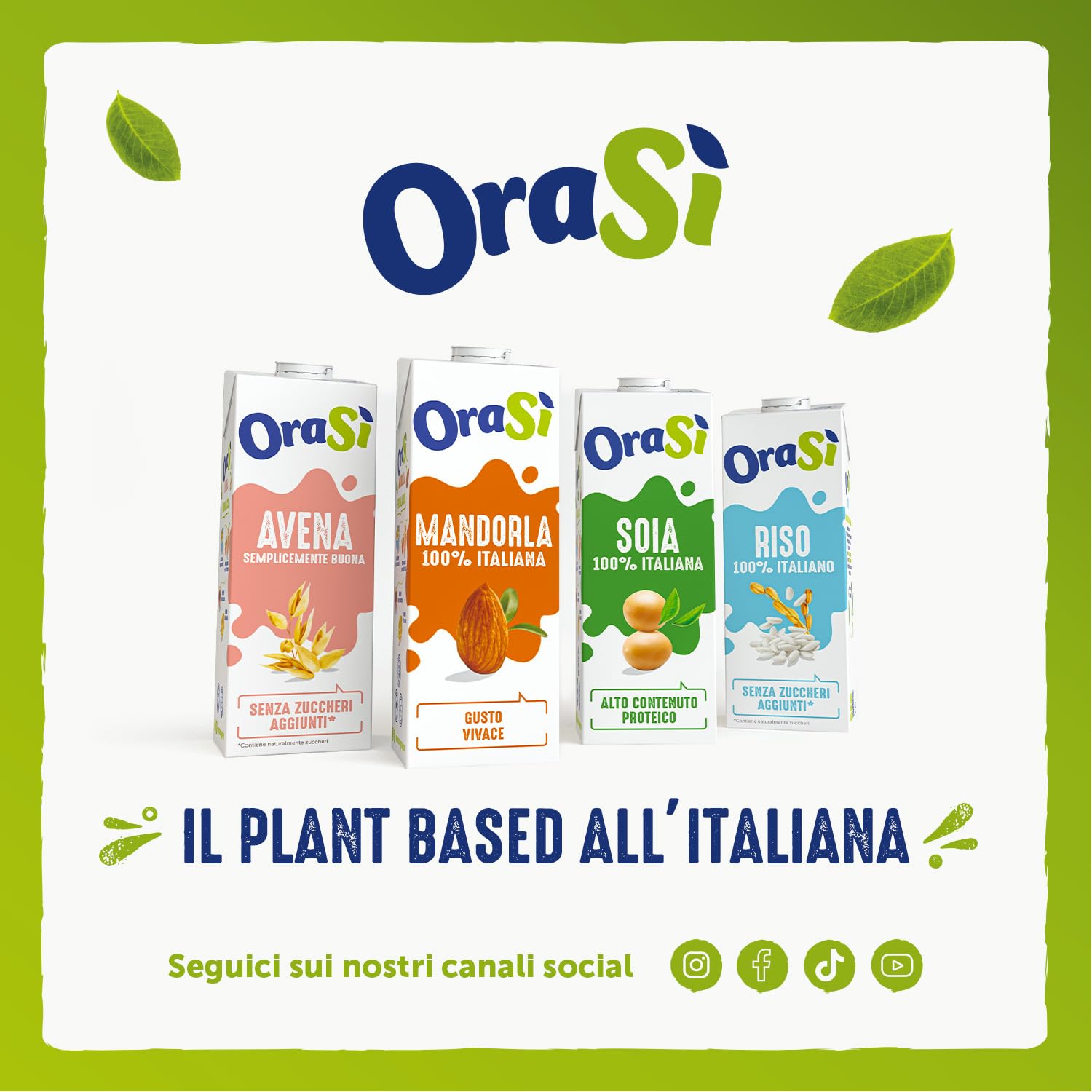 OraSì Bevanda Di Mandorla 1 Litro 12 Unità Alternativa vegetale al Latte con Mandorle Italiane Senza Lattosio E Glutine Naturale e Leggera Per Dieta Vegana E Preparazioni Dolci E Salate