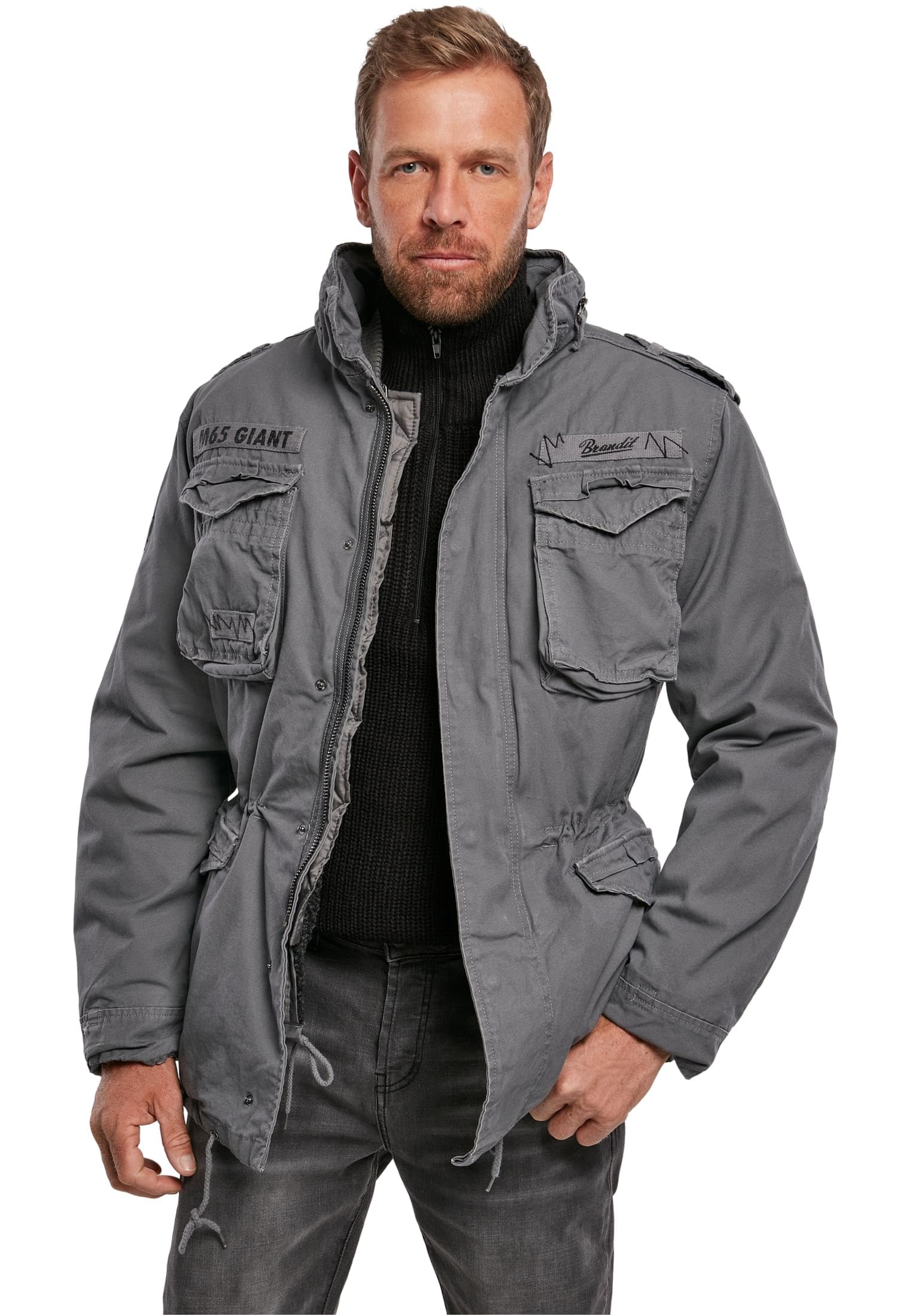 Brandit - M65 GIANT Vintage Parka All Weather Jacket charcoa - S